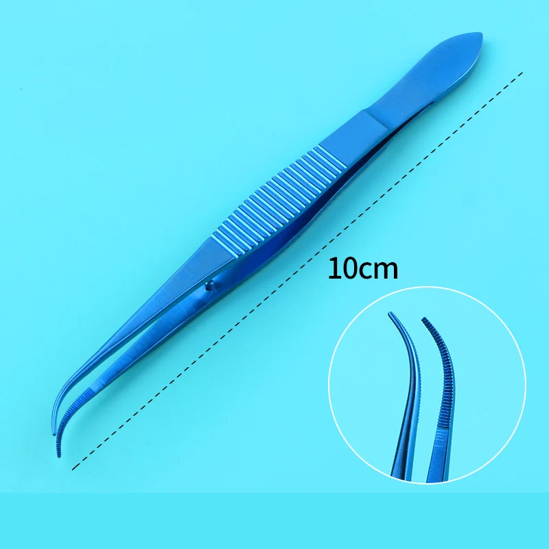10cm Ophthalmic Forceps Hooked And Unhooked Straight Curved Tissue Forceps for Medical Surgical Instruments