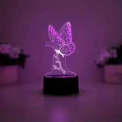 A butterfly creative modeling 3D desktop decorative light, room living room bedroom bed table night light,