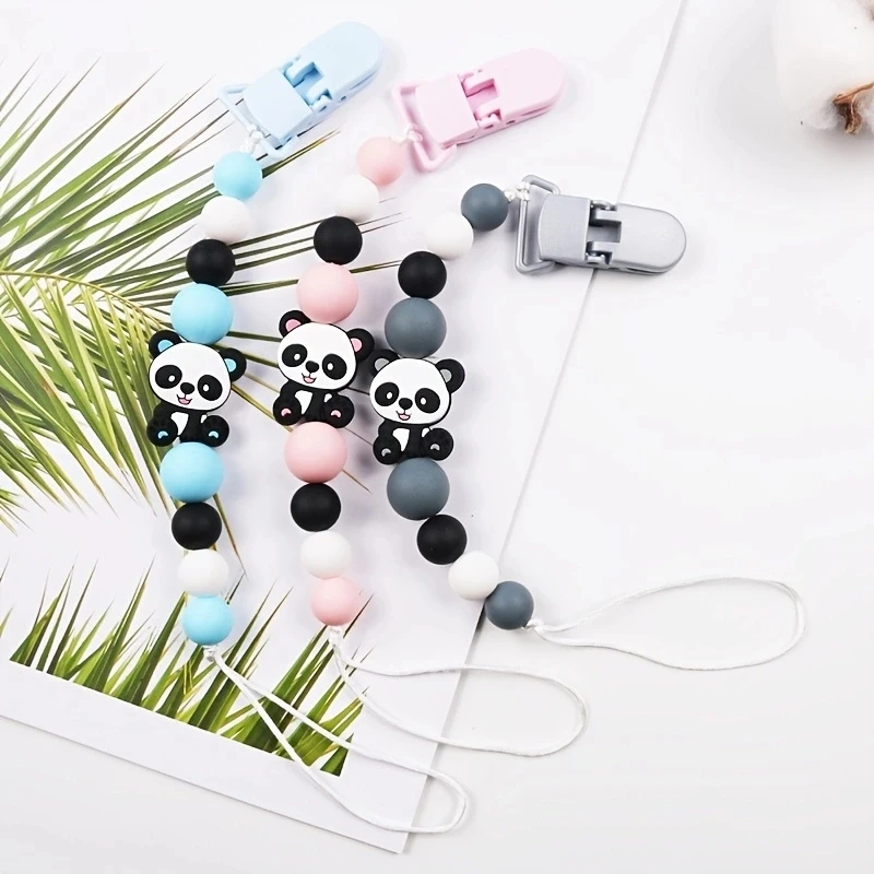 Baby Pacifier Chain Silicone Cartoon Panda  Pacifier Clips