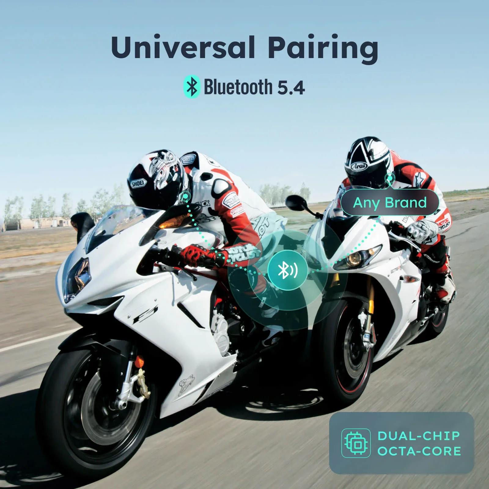 ASMAX S1 Bluetooth motorfiets-intercom Global Mesh Group-systeem 8-rijders Interphone Helm-headset FM, ruisonderdrukking, IPX7