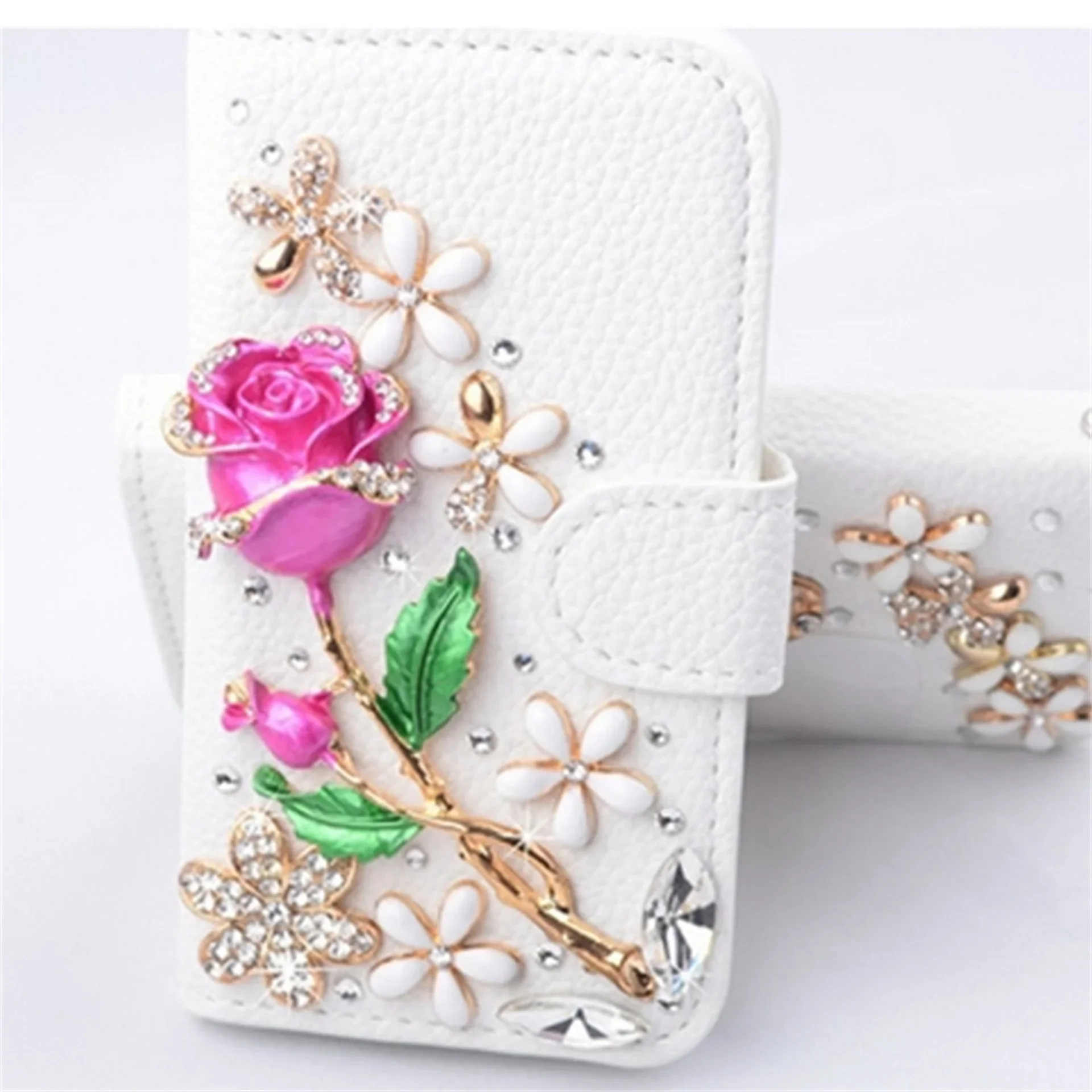 XSMYiss Fashion Bling Diamond Rhinestone Leather Flip Wallet Cover Phone Case For Iphone 16 15 14 13 12 11 Pro Max XR XS 16Pro