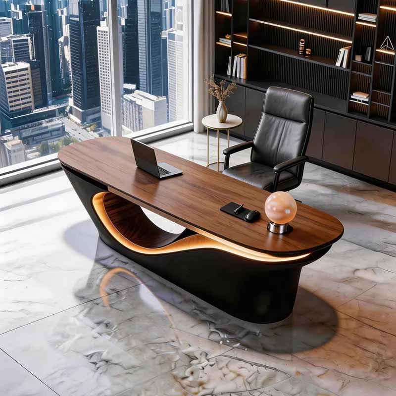 Unique Modern Office Desk Organizer Designer Workstation Luxury Office Desks Black Reception Mesa De Escritorio Office Furniture