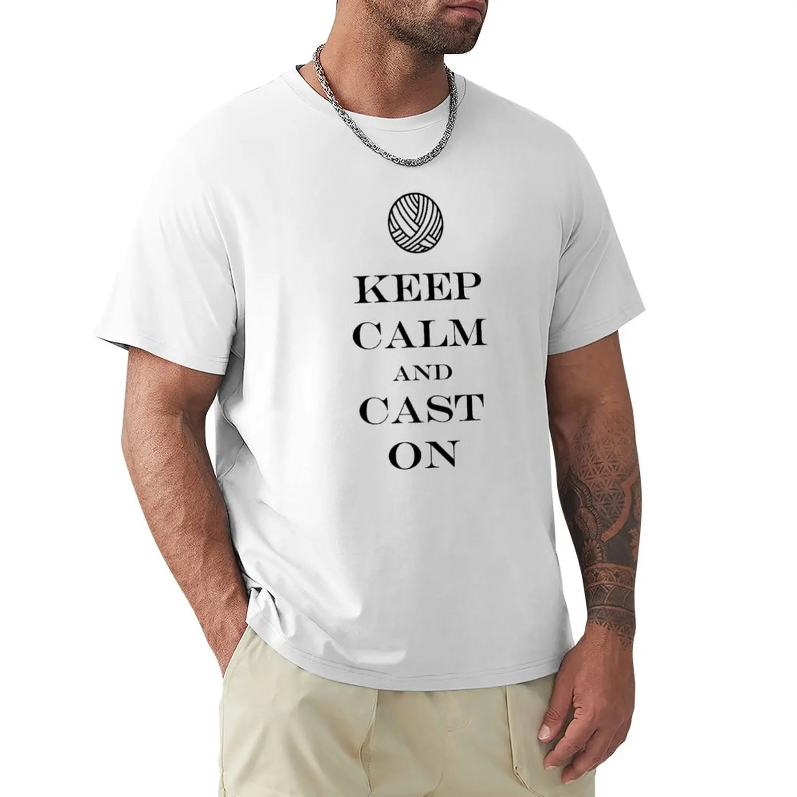 

Keep Calm and Cast On T-Shirt vintage clothes Blouse mens t shirt