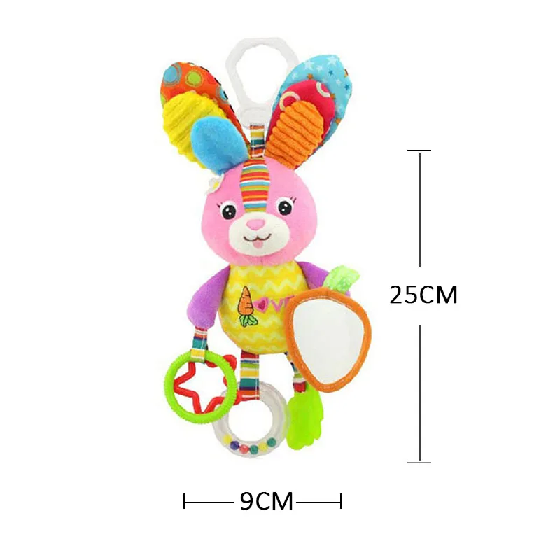 Sonajero de peluche para bebé, juguetes suaves de animales, pato, conejo, mariposa, pájaro, campanas, sonajeros, juguetes con mango para bebé de 0 a 12 meses, mordedor, juguetes para bebé