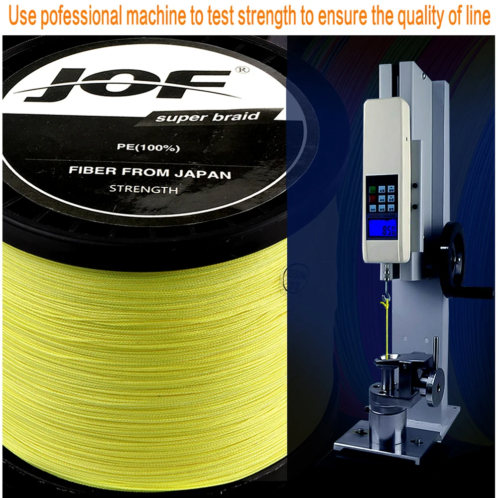 JOF PE Fishing Line 300M 500M 1000M 4 Strands Wear-resistant Multifilament Braided Fishing Wire 8LB-80LB