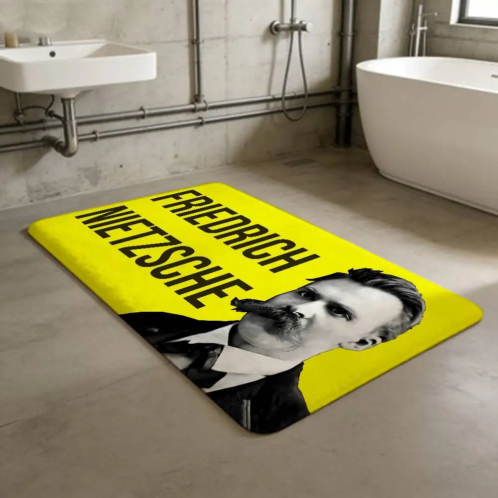 Friedrich Nietzsche Anime Bathroom Mat Anti-slip Absorb Water Long Strip Cushion Bedroon Mat Welcome Doormat