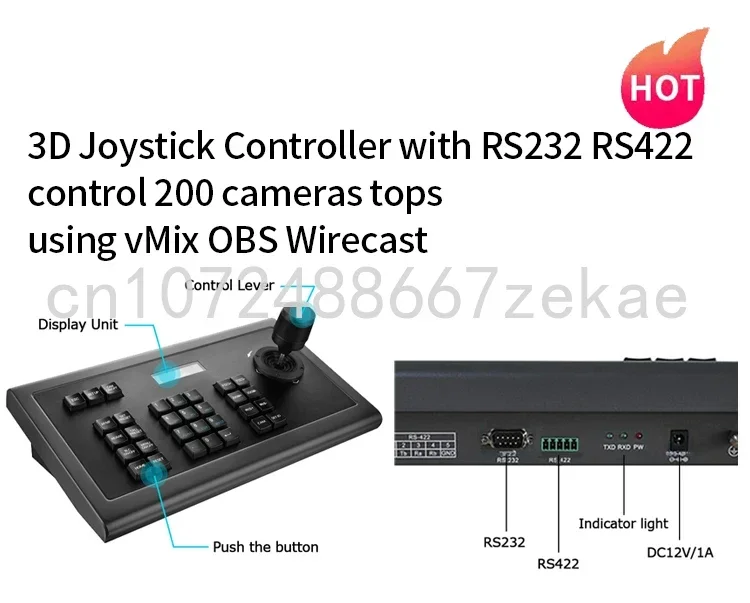 D23 Visca PTZ Joystick Controller RS485 RS232 top control 200 pcs Cameras vMix OBS Wirecast Keyboard Controller