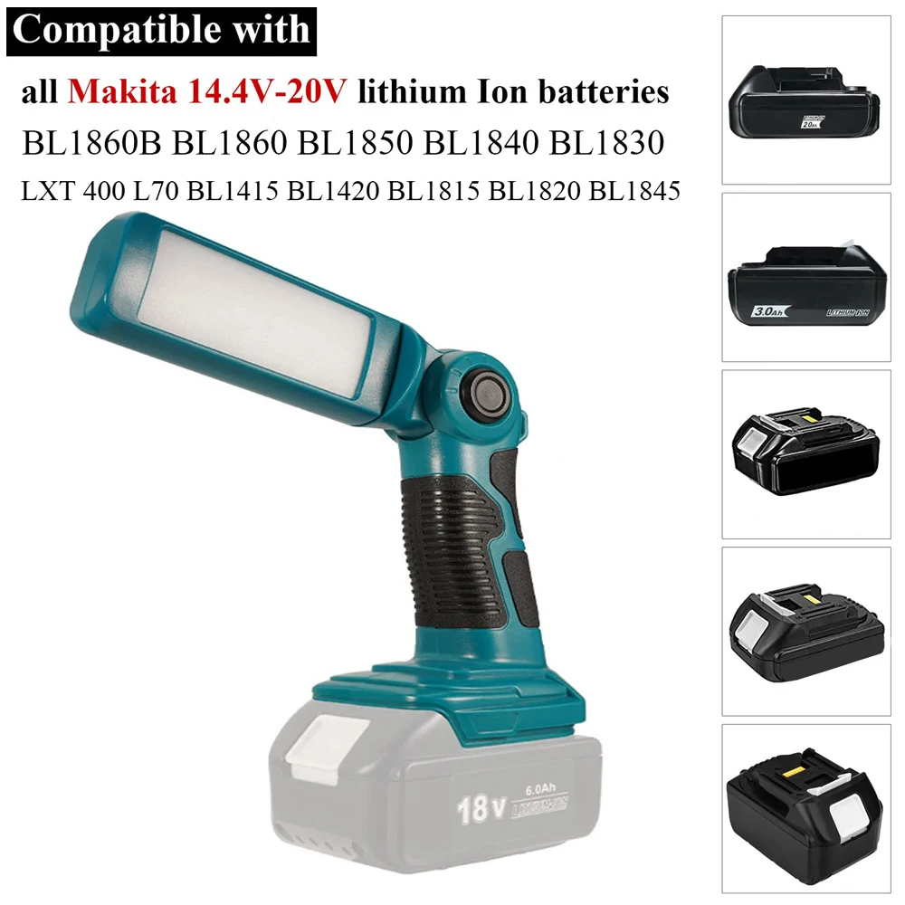12W 1000LM Led Light for Makita 14/18V Li-ion Battery Vertical Desk Lamp Power Tool with USB Port