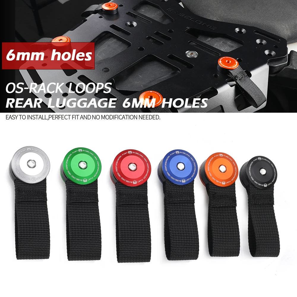 New For 790 890 Adventure 690 Enduro R SMCR Honda Husqvarna Suzuki Yamaha Tenere 700 XTZ700 OS-Rack Loops Rear Luggage 6mm Holes