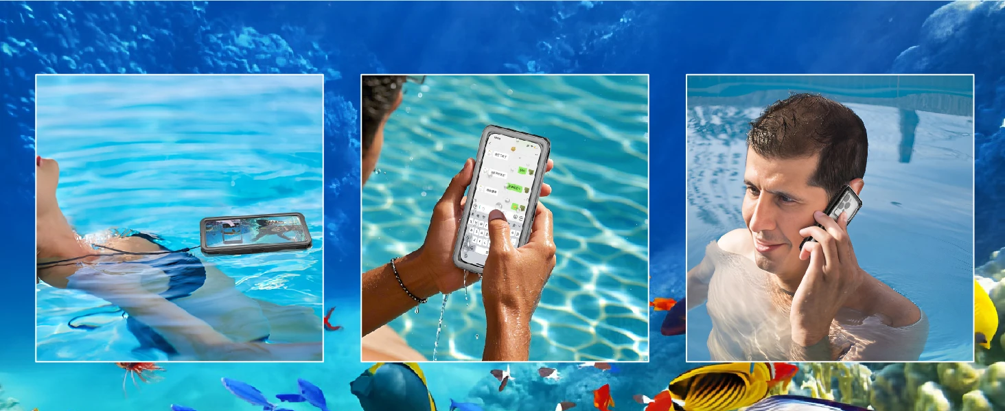 Wasserdichte Handyhülle, geeignet für 6,9-Zoll-Modelle, zum Schwimmen und Tauchen im Freien, kann bis zu 15 Meter unter Wasser verwendet werden. – Detail 1
