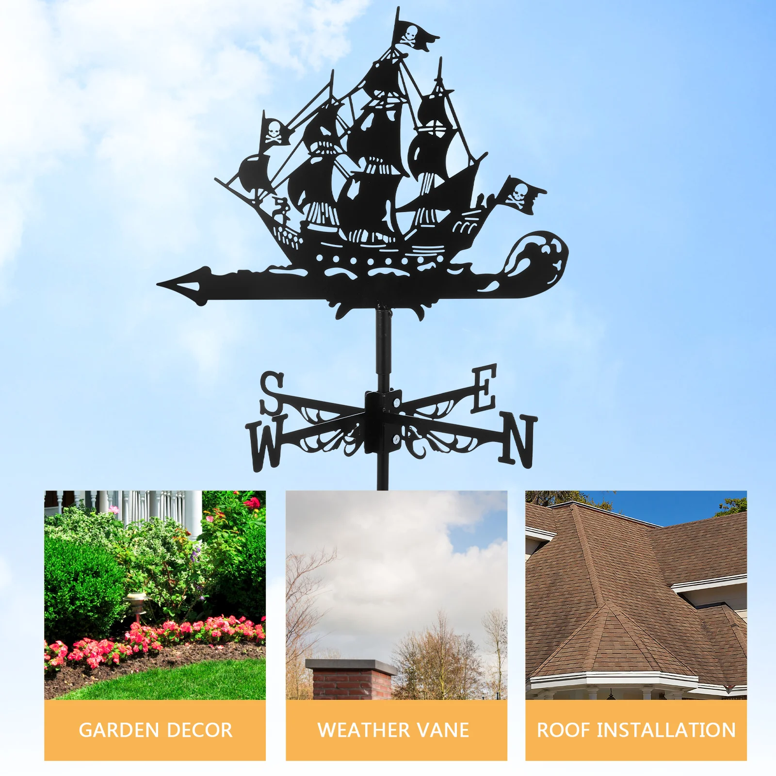 

Iron Weather Vane Durable Wind Indicator Garden Decor Weathervane Yard Sheds Lawn Outdoor naments Direction Vanes Metal