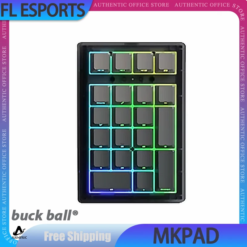 

FL ESPORTS MKPAD Киберспортивная клавиатура 3 режима RGB Механическая клавиатура с горячей заменой 21 клавиша Пользовательская компьютерная игровая клавиатура Аксессуары Подарки