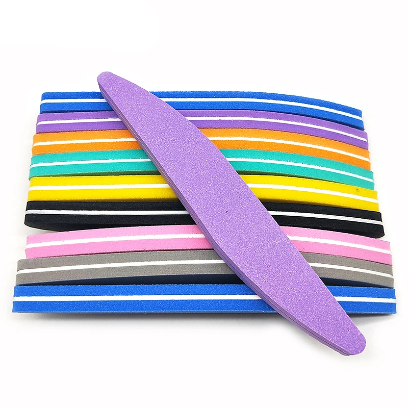 

5 Pcs Crescent Nail File Sponge Sanding Block Buffer Polishing Files Colorful Sandpaper Manicure Professional Nail Supplies Tool