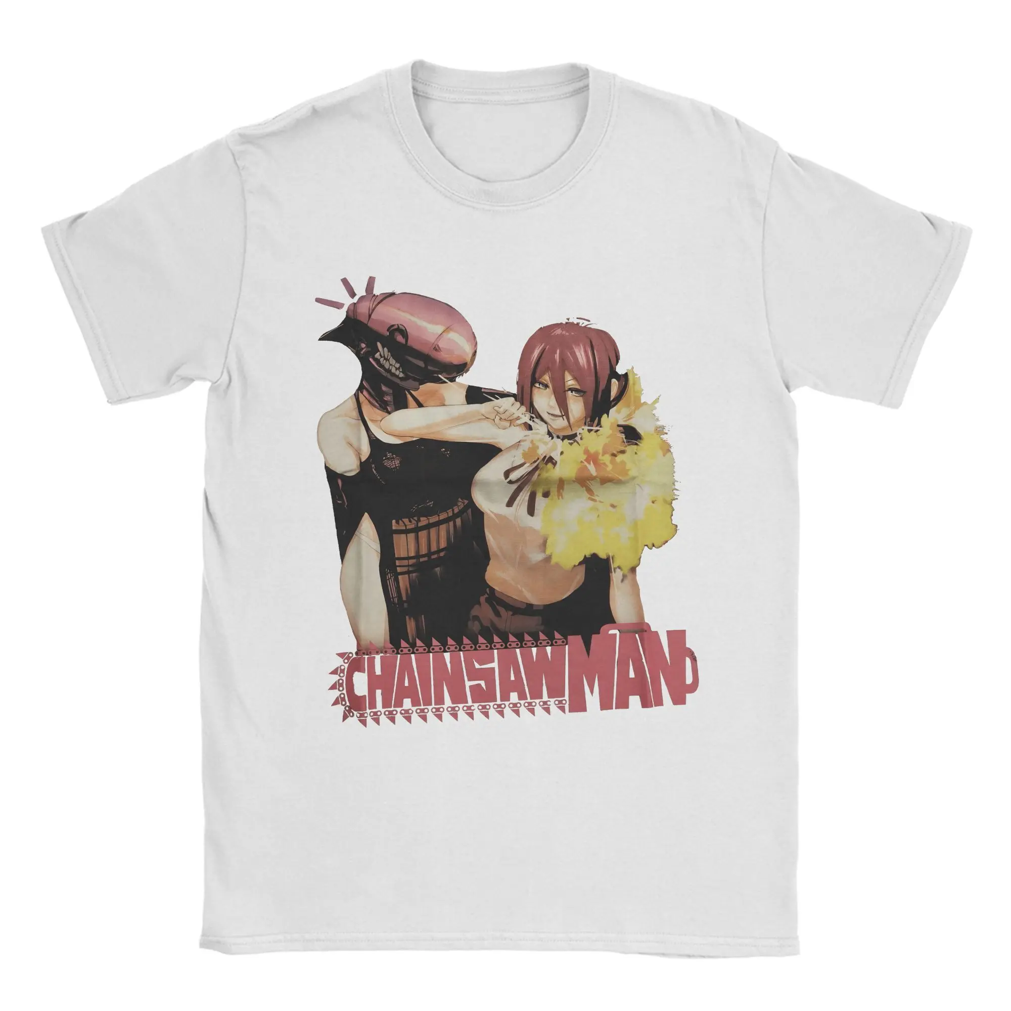 

Leisure Makima Chainsaw Man Japanese Manga T-Shirts Men Round Neck 100% Cotton T Shirt Short Sleeve Tees Plus Size Clothing