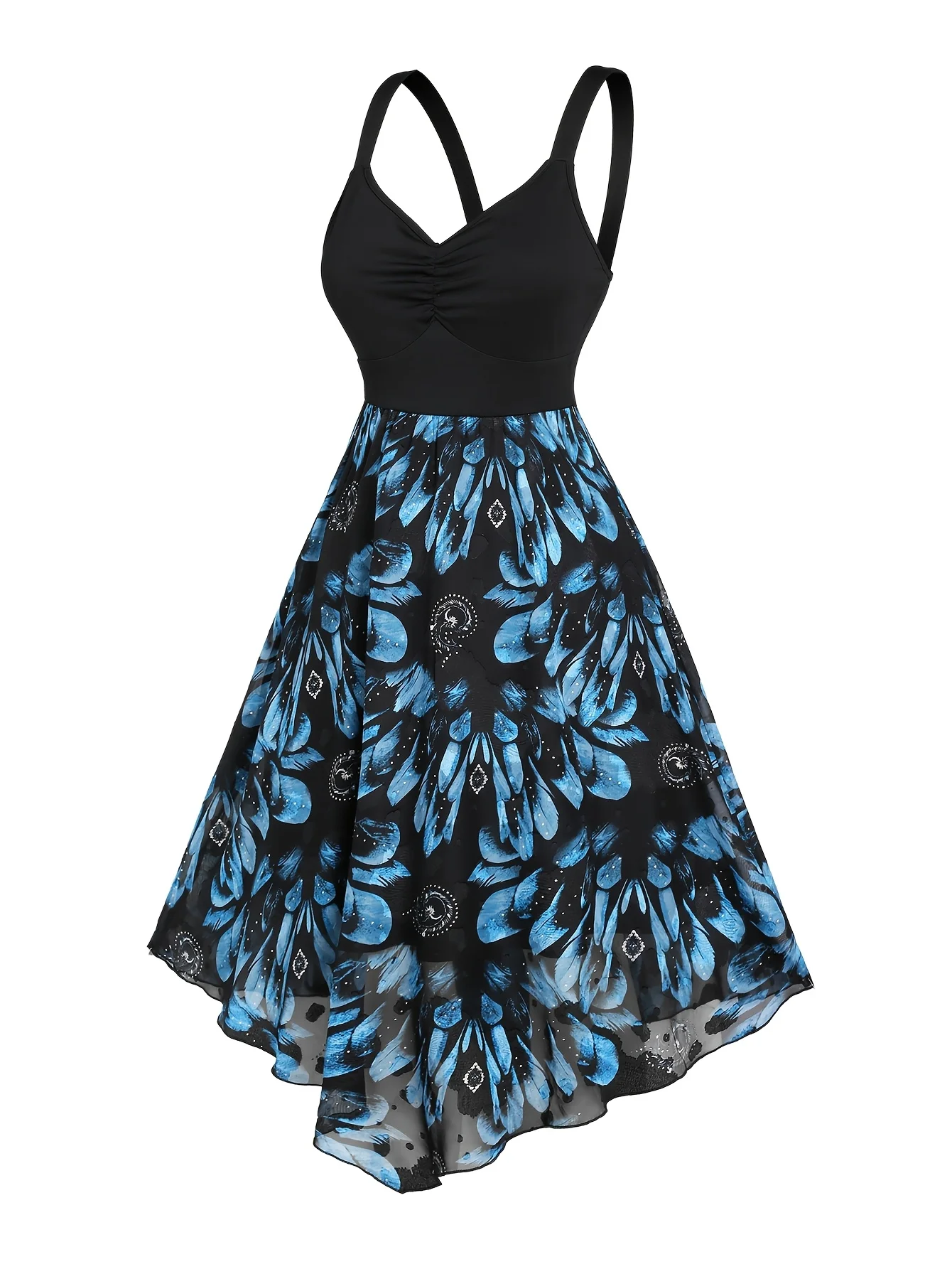 

Модное женское летнее платье больших размеров, жаккардовое асимметричное платье в стиле пэчворк с перьями