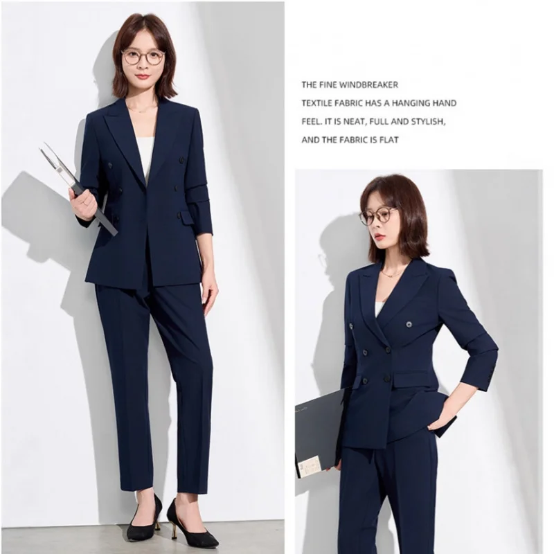 

Gray women's suit set, professional work attire, high-end formal wear2025New autumn blazer for petite individuals