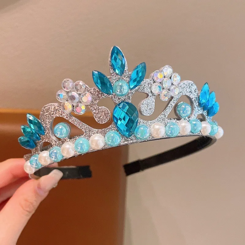 MINISO ديزني أنيمي فروزن عقال الأطفال فستان التاج اكسسوارات الفتيات طفل الأميرة إلسا غطاء الرأس الطرف الديكور #5