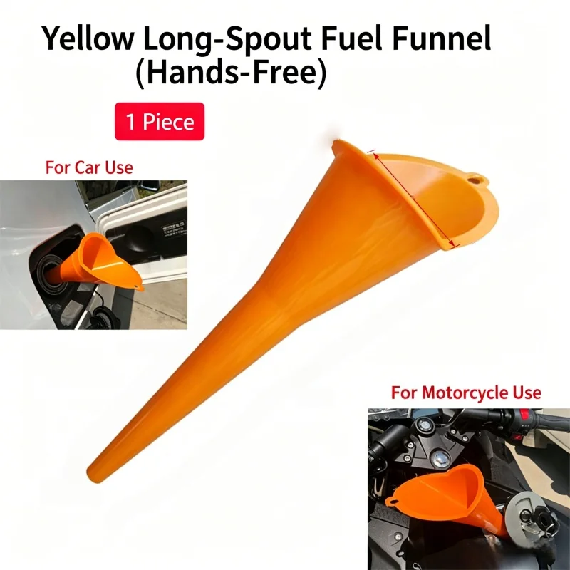 

Fuel funnel with long spout hands-free for adding gasoline motor oil and fuel special funnel for cars and motorcycles