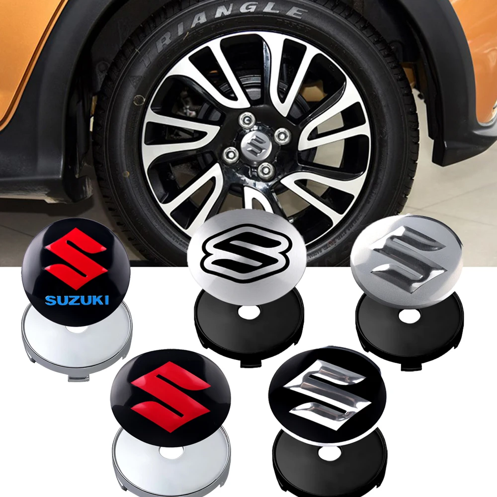 4 Uds 54/56/58/60mm tapas de cubo de centro de rueda de coche cubiertas de llanta de neumático accesorios de automóvil para Suzuki SX4 Gsxr 600 Wagon Baleno Ignis Vitara