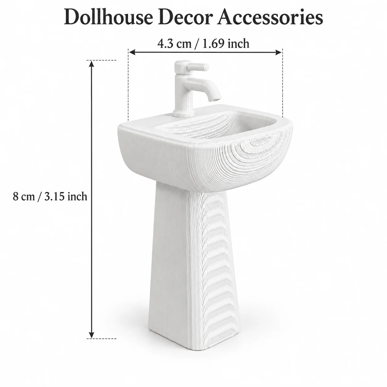 1 Pce Miniature Washbasin Model, with Faucet, Dollhouse Bathroom Decoration Items, Collection for Miniature Model Enthusiasts view 6