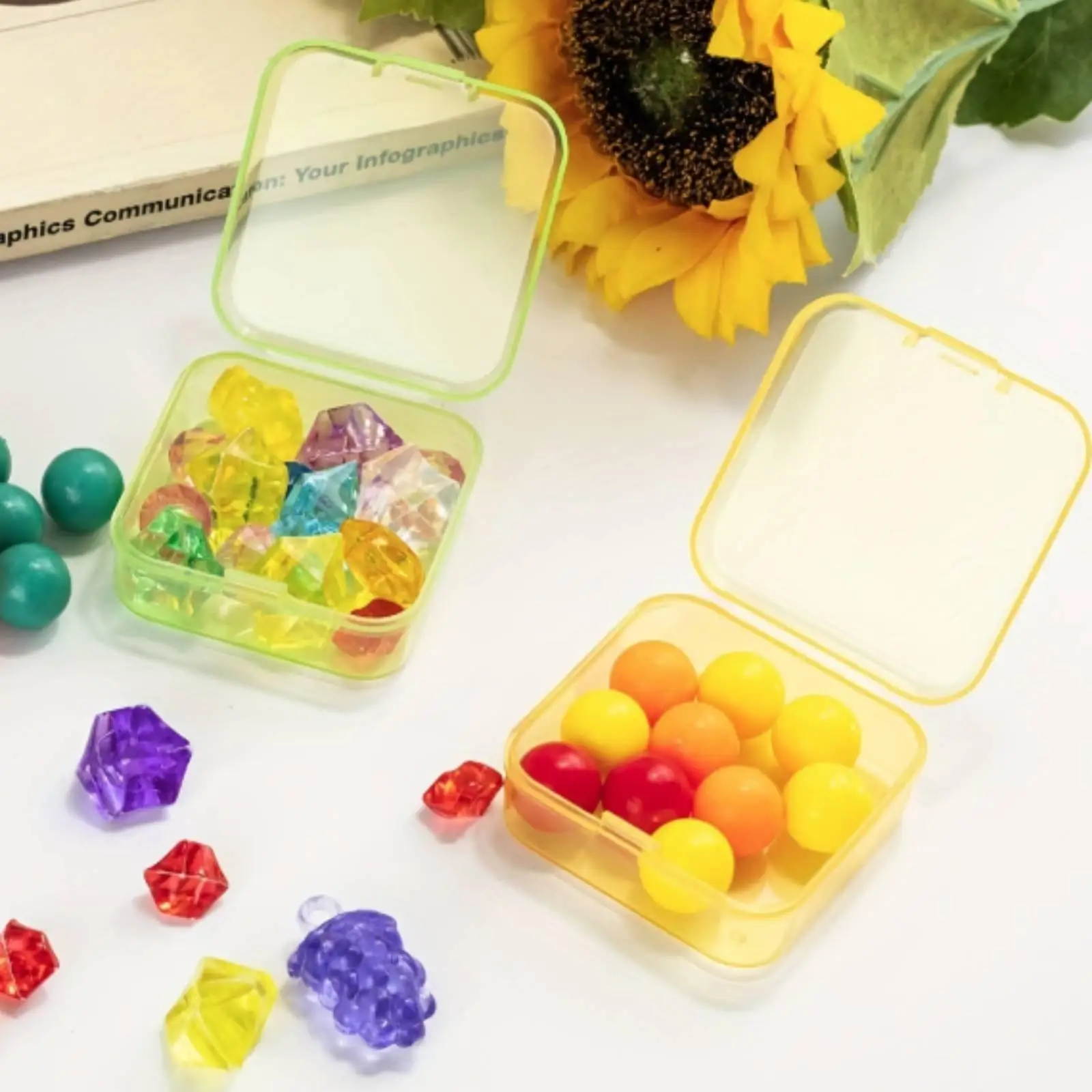 Bead Storage Container Transparent Clear Lid Bead Container Multipurpose Small