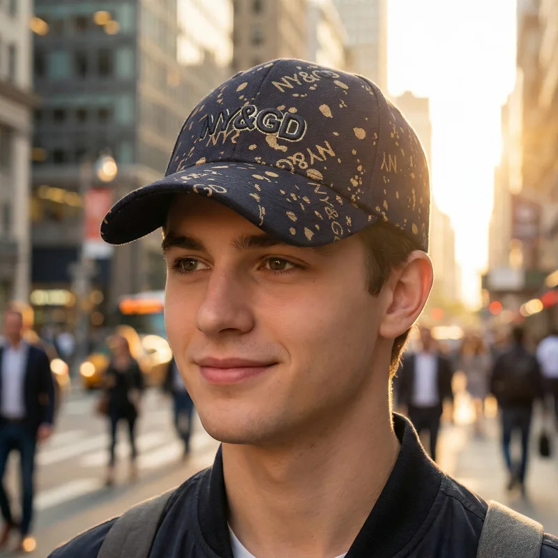 New Fashionable Embroidered Letter Baseball Cap Men Women Outdoor Leisure Spotted Sunshade Duckbill Cap Stylish For Everyday