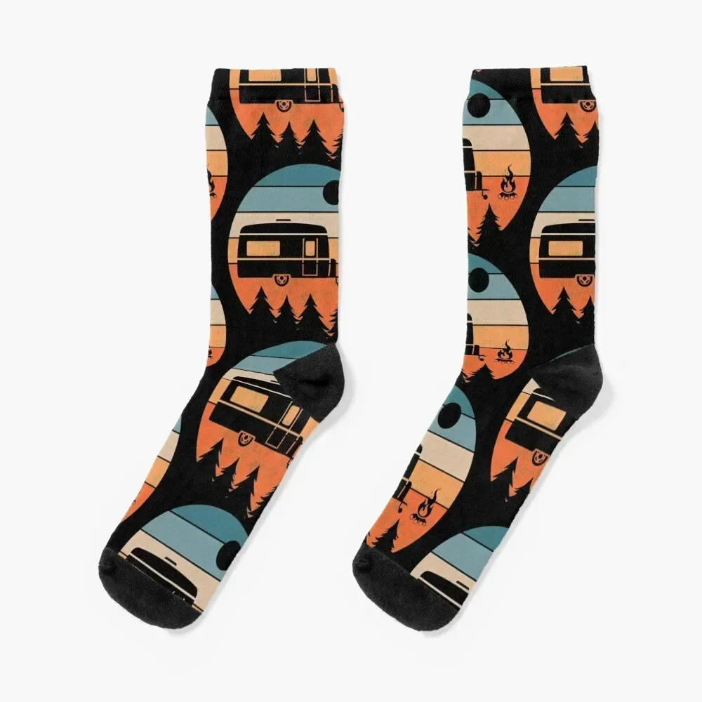 Camping caravan camper camp tents mobile home Socks winter gifts designer brand Socks For Man Women's