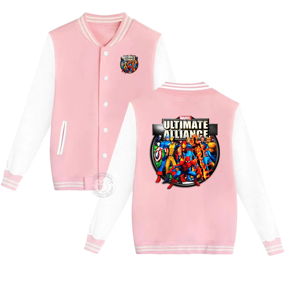 Kids Marvel Spider-Man Collection uniforme da Baseball giovanile stampata 2-14 anni per ragazzi e ragazze cappotto da strada caldo e spesso