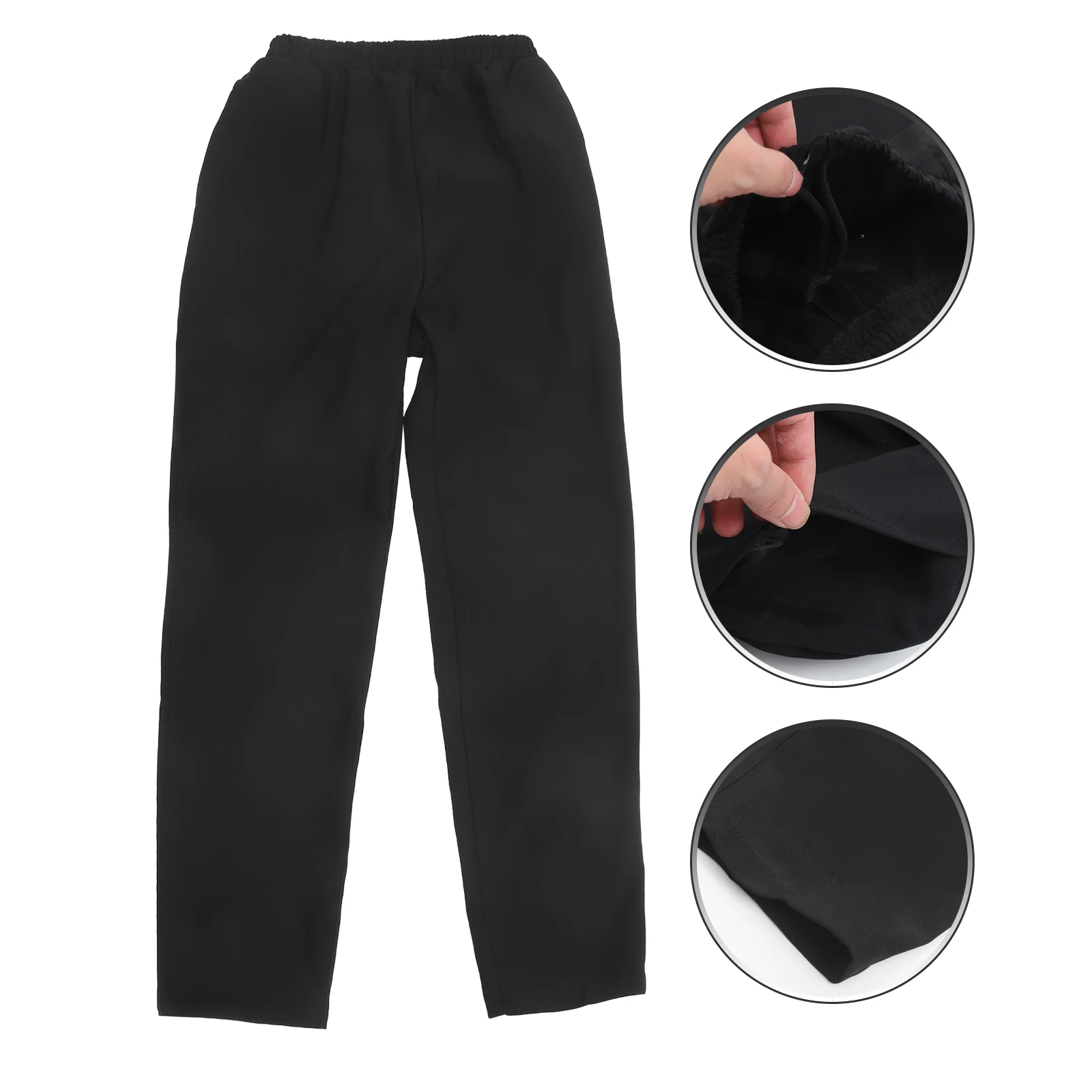Pantalon respirant noir pour hommes, vêtements de travail de cuisine, résistant à l'huile, lavable, uniforme d'hôtel de Restaurant, vêtements de travail amples