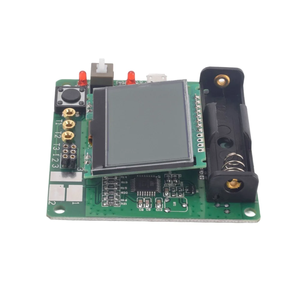 Compact Transistor Tester 7.3x7.1x1.5cm for MOSFET JFET Diode NPN Identification USB Power or 3.7V Lithium For Battery
