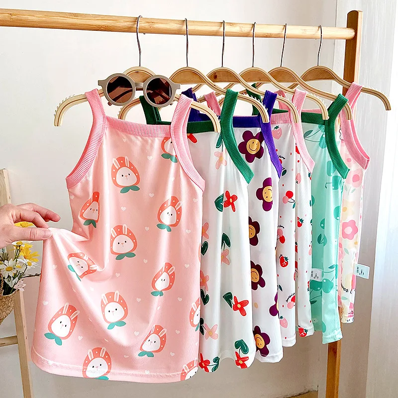 Vestido de verano para niñas pequeñas, ropa informal de algodón con dibujos animados, ropa cómoda para niños de 2 a 7 años, 2024