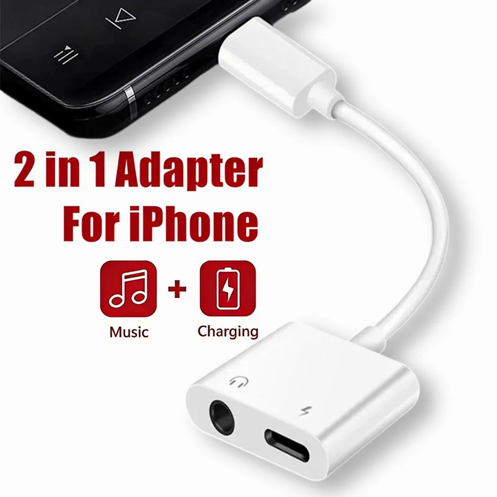 Earphone Splitter Jack - 2 in 1 iOS to 3.5mm