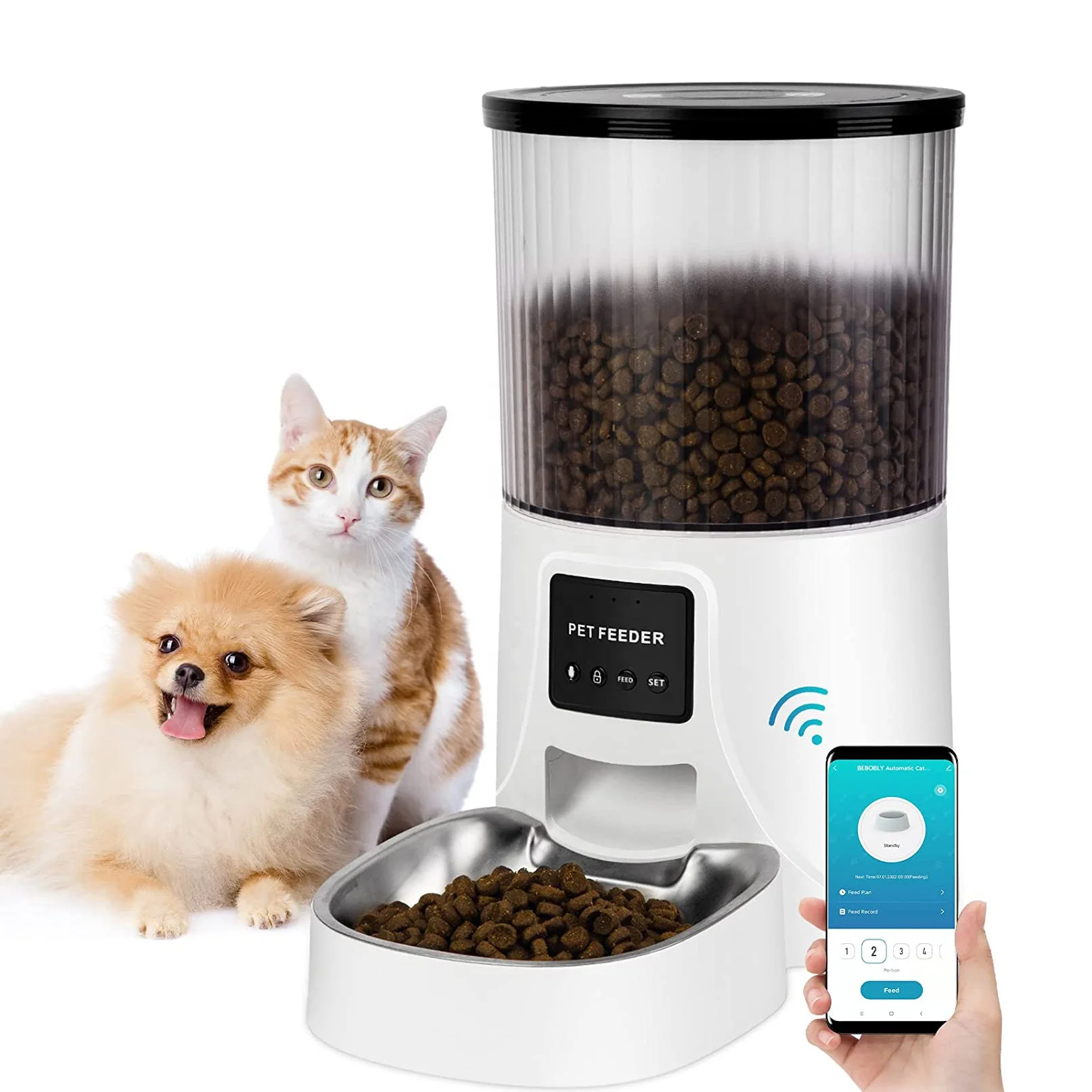 3L Wifi Smart Pet Bowl Abnormal Notice Key Locking Automatic Cat Dog Dispenser Pet Feeder