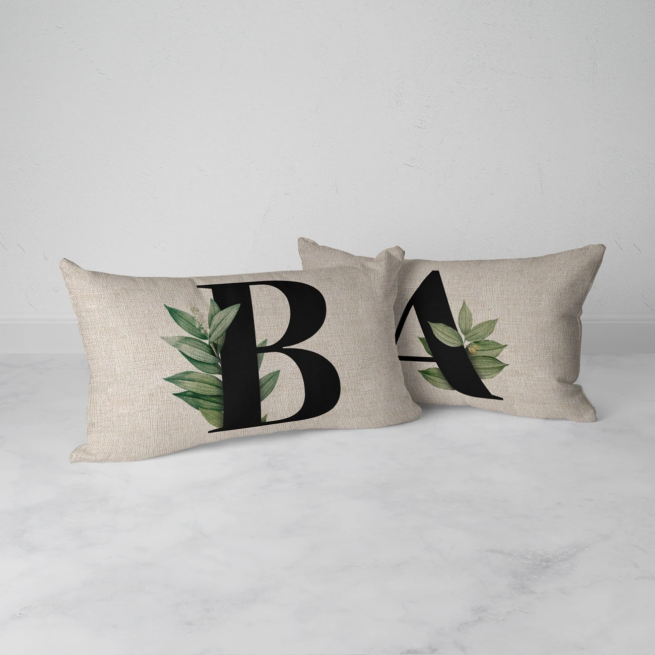 Linen cushion cover with alphabet letter for home decoration, cushion cover for sofa, 30x50 cm, autumn decoration