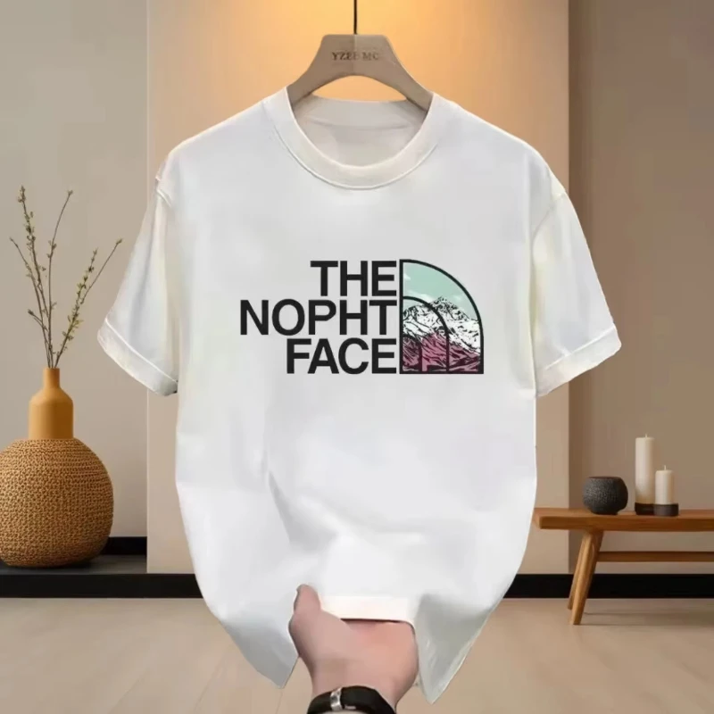 2026 Short sleeved Summer T-shirt Fashion Men's Neutral  Fashion Casual Printed Fashion Brand Round Neck