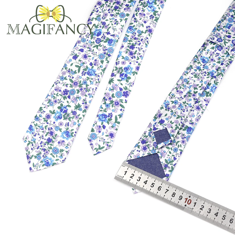 Gravata floral estampada de alta qualidade, 6.5cm, 100% algodão, elegante, roxo, verde, masculina, festa de casamento, terno diário, camisa, cravat, acessório de presente