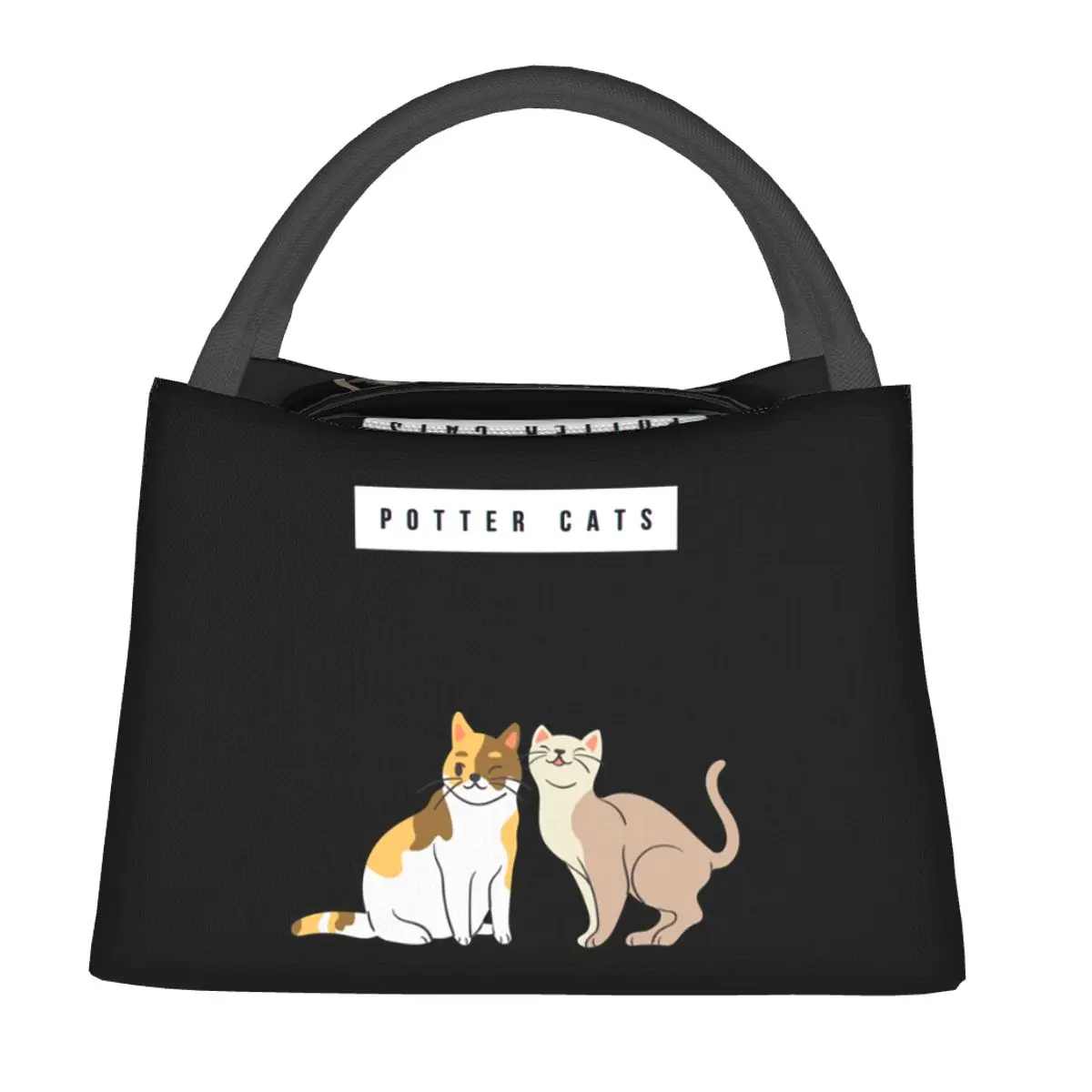 Cute Potter Cats Lunch Bags Insulated Bento Box Leakproof Lunch Tote Picnic Bags Cooler Thermal Bag for Woman Children Work