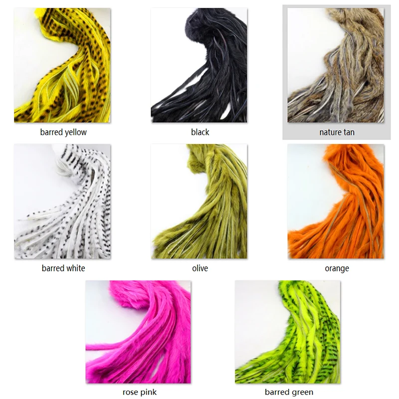 3strips/pack Fly Tying Magnum Zonker Rabbit Strips 8mm Width Larger Zonker for Pike&Musky Big Streamer Pattern&Saltwater Flies - view 3