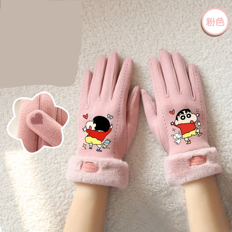 

1pcs for Shin-chan Gloves Winter Warm Fleece Lined Thick Glove Windproof Cold Proof Outdoor Glove Kids Christmas