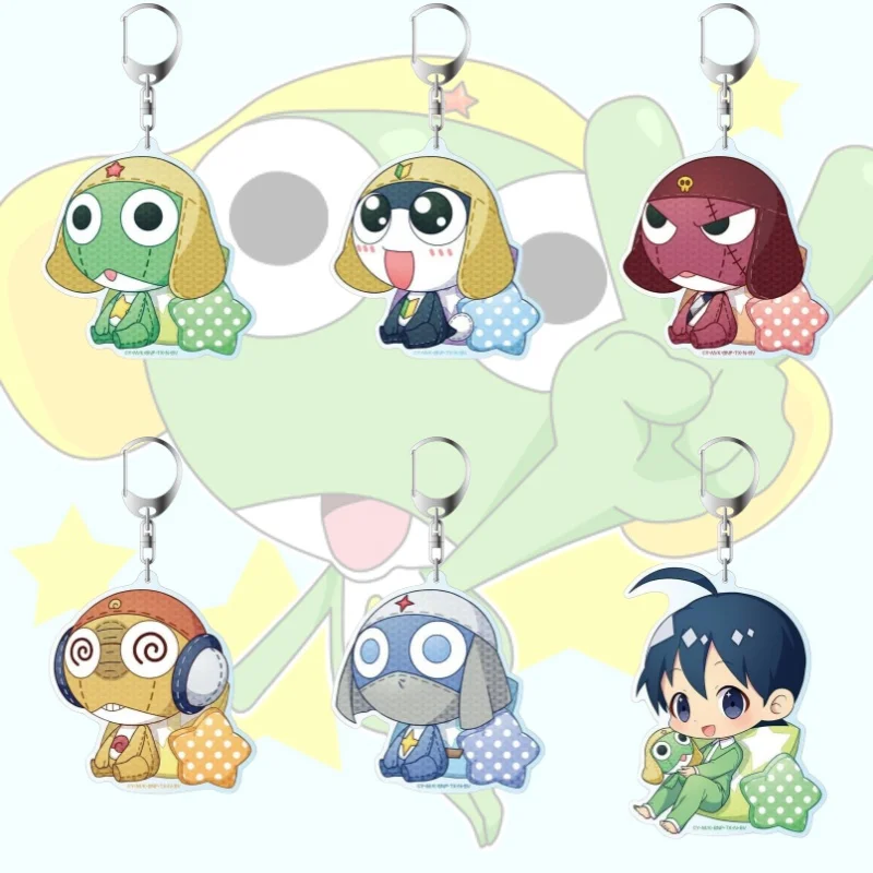 Llavero de acrílico de Anime Keroro Gunso, colgante de juguete de anime de 6 cm con personajes como Tamama, Giroro, Kururu, Dororo, Garuru, Taruru, Tororo, Zoruru y Pururu.