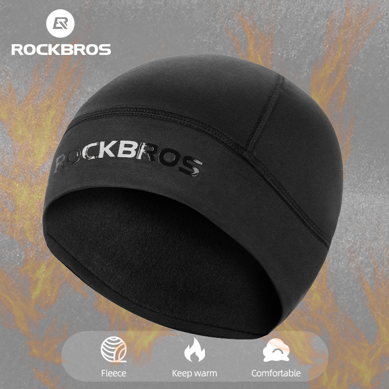  ROCKBROS Winter Warm Cycling Hats Outdoor Sports Thermal Fleece Biker Caps Windproof MTB Road Skiing Hiking Cycling Headgear Hat 
