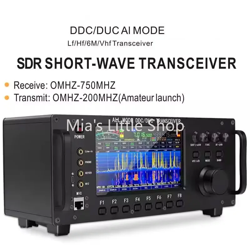 RS-998 100W HF SDR All Mode Transceiver with Waterfall, Built-in Tuner, 0-750MHz RX for Ham