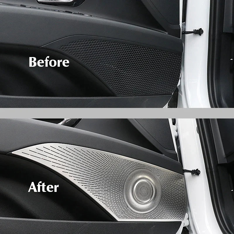 

4pcs Car Door Audio Speaker Cover Loudspeaker Trim Sticker For Hyundai Elantra CN7 2021 2022 2023 2024 2025 Car Accessories