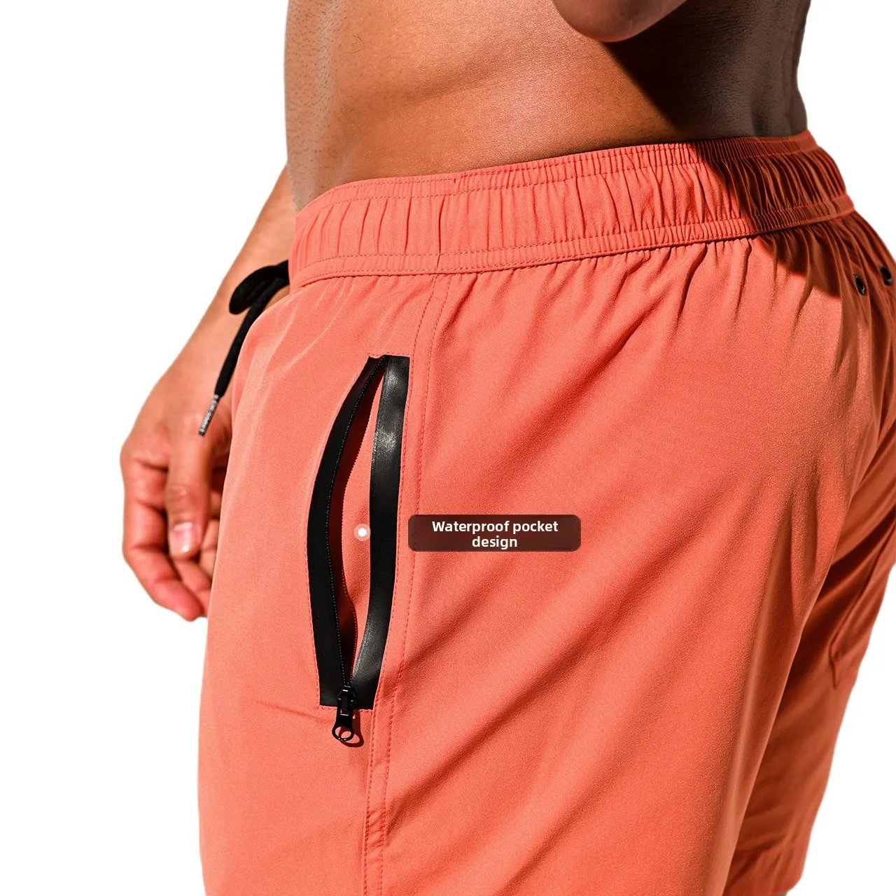 Desmiit Boardshorts Zipper Pocket Mens Beach Board Short Shorts Men Swimwear Swim Trunks Surfing Sea Sport Shorts Mesh Lined