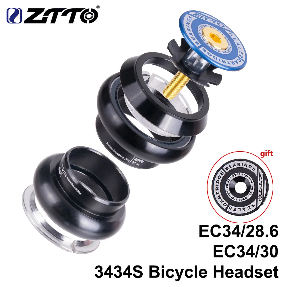 ZTTO MTB Fahrrad Rennrad Headset 3434S 34mm EC34 CNC 1 1/8 28,6 Gerade Rohr Gabel Interne 34 Konventionelle Threadless Headset