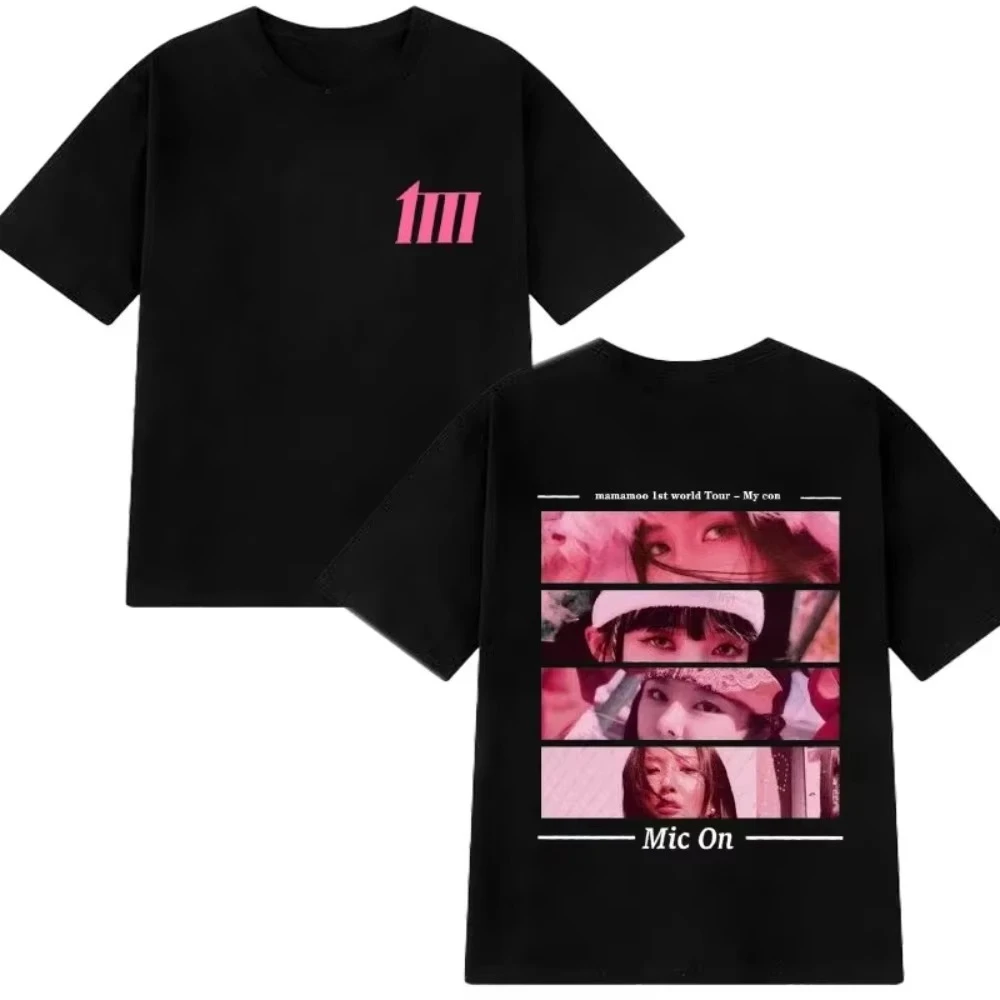 2026 Hot Sale Mamamoo Tour My Con Double Sided Print T-Shirt Men Women Fashion Y2k Short Sleeve T Shirt Vintage Clothes
