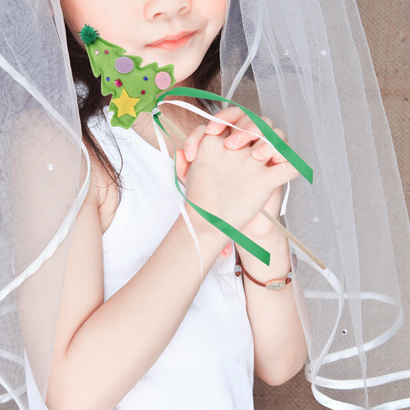 Różdżka Wróżki na Choinkę dla Dzieci, Różdżka do Przebrania, Różdżka do Ręki, Rekwizyt na Imprezę, Akcesorium do Występów Scenicznych, Świąteczna Różdżka Wróżki, Dekoracja