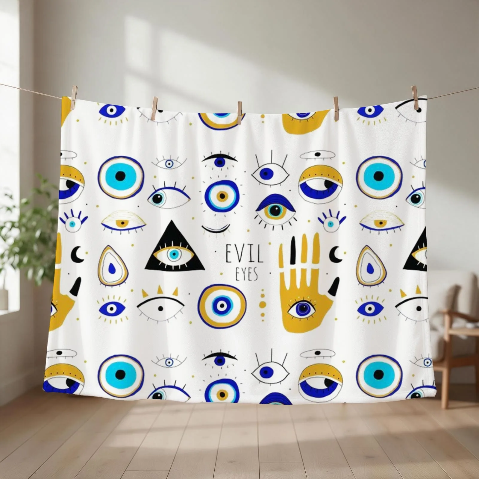Evil Eyes Blue Beads Throw Blanket christmas decoration For Sofa Thin Picnic Heavy Blankets