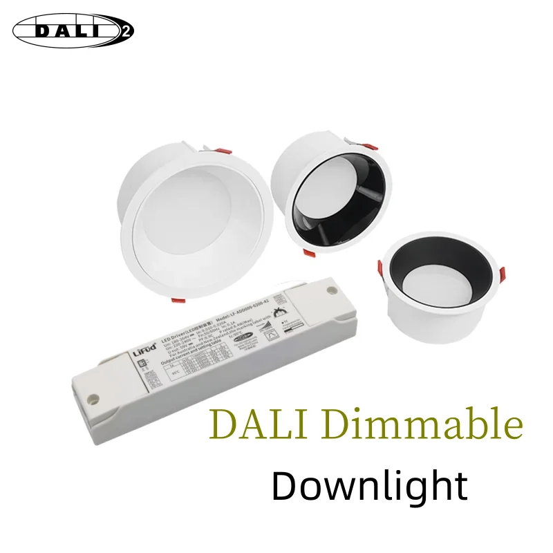 

DALI Dimming Embedded Anti-glare LED Downlights SMD 7W 10W 12W 15W 18W 24W Narrow bezel Ceiling lamp AC220-240V Home lighting