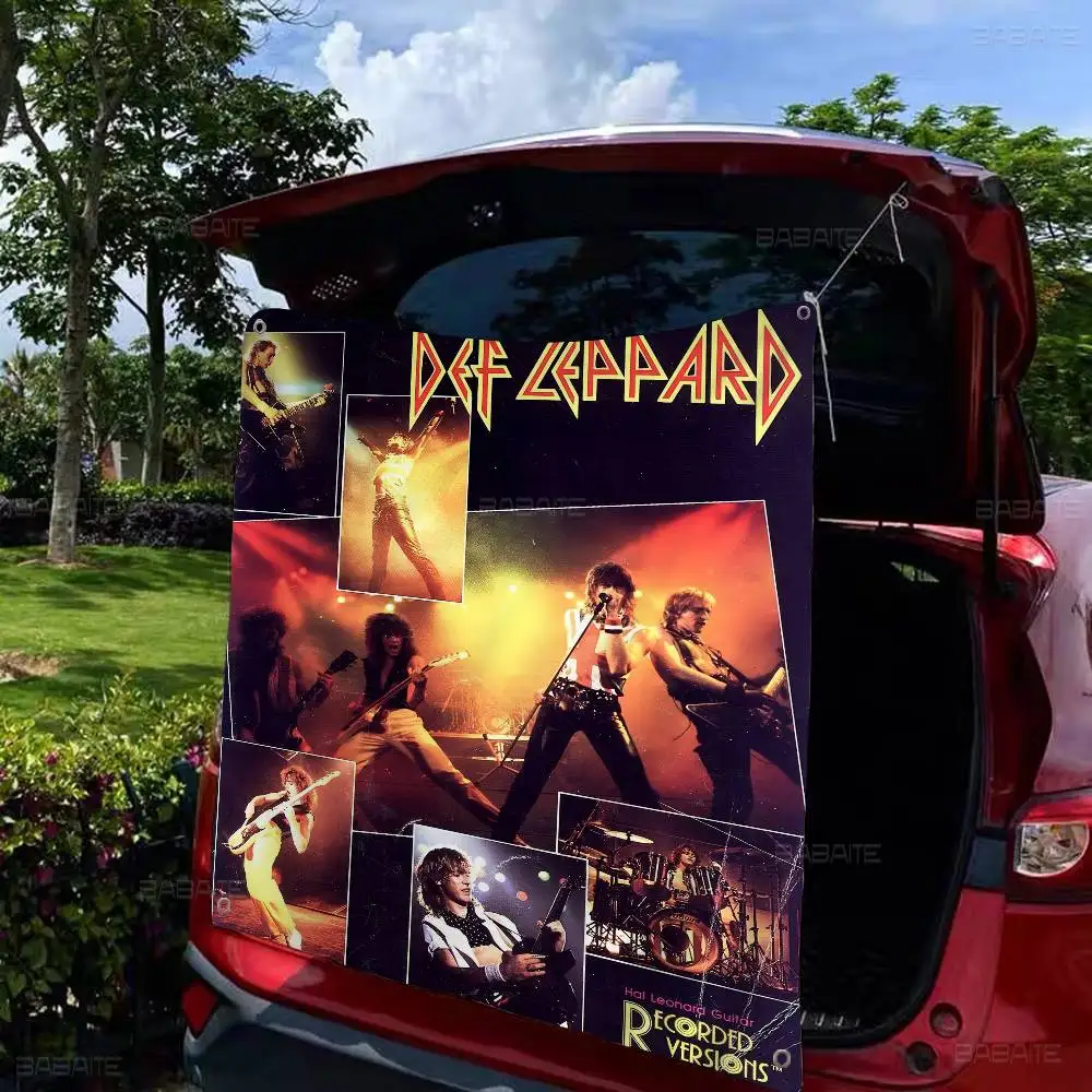 Hard Rock Band D-def L-leppard Small Size Cheerleading Banner Hand Pulled Flag Outdoor Atmosphere Flags